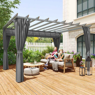 Aluminium Retractable Pergolas with Curtains Image